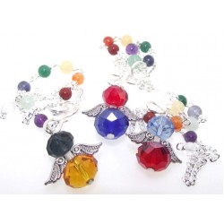 Assorted Colour Crystal Angel Charm Chakra Pendulum